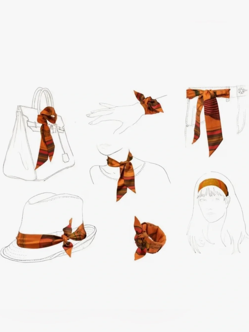 NWT Acarre Silk Ribbon Scarf for Hair or Handbag